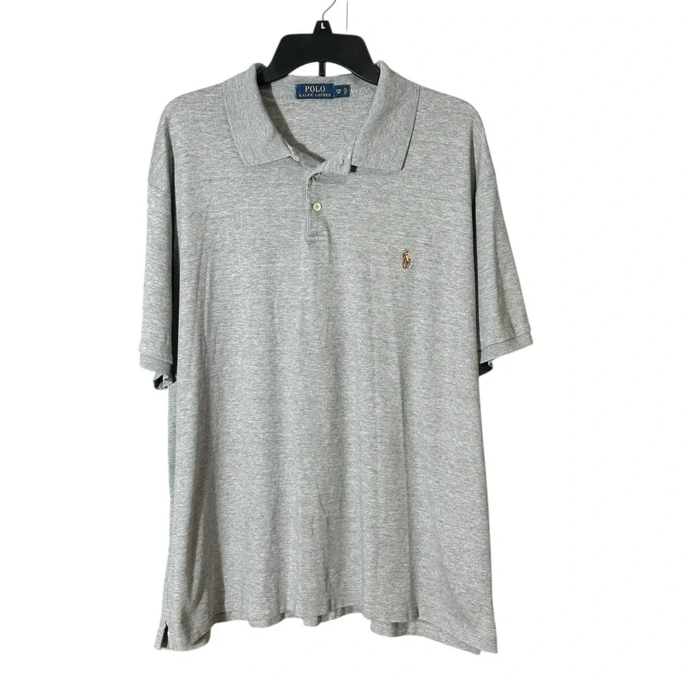 Polo Ralph Lauren Grey‎ Pima Soft Touch Polo Men's Size 2XB 100% Cotton #G10-5